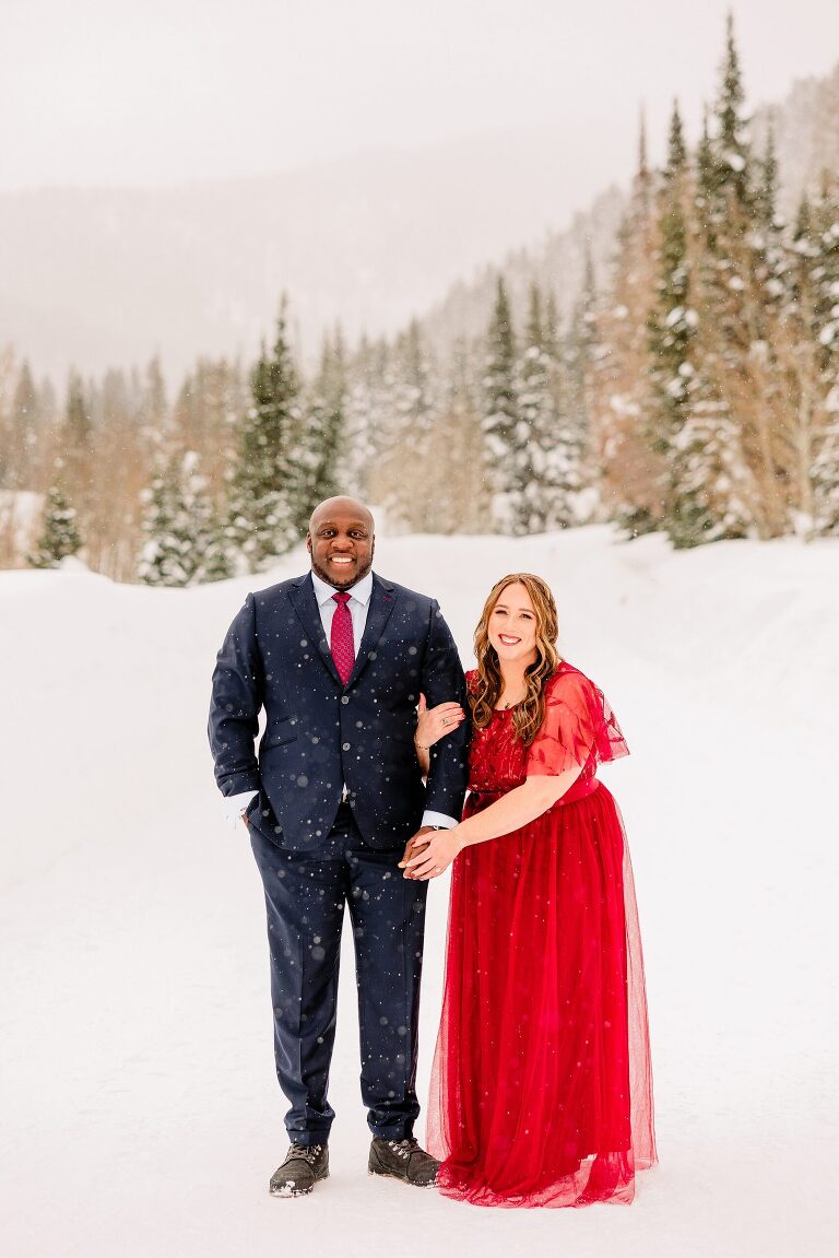 Winter Jordan Pines Engagement Session, Winter Mountain Engagements