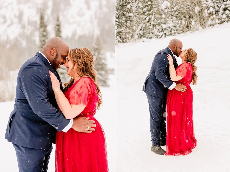 Winter Jordan Pines Engagement Session, Winter Mountain Engagements