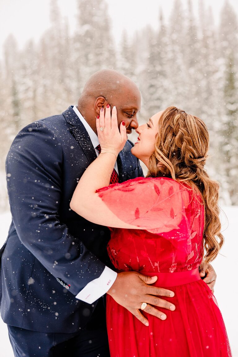 Winter Jordan Pines Engagement Session, Winter Mountain Engagements