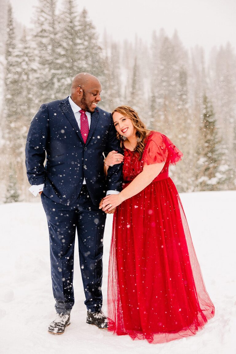 Winter Jordan Pines Engagement Session, Winter Mountain Engagements