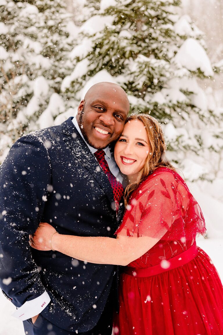 Winter Jordan Pines Engagement Session, Winter Mountain Engagements